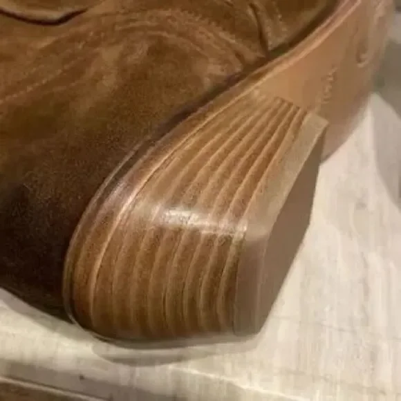 Free People Rue Brown Suede Slouch Western Boots Knee High EU 38 US 8 NWOB - Picture 9 of 14